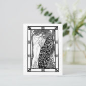 Briefkaart: Art Nouveau Peacock Artwork - The Kiss Briefkaart (Staand voorkant)