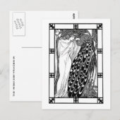 Briefkaart: Art Nouveau Peacock Artwork - The Kiss Briefkaart (Voorkant / Achterkant)