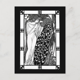 Briefkaart: Art Nouveau Peacock Artwork - The Kiss Briefkaart