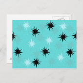 Briefkaart Atomic Turquoise Starbursts (Voorkant / Achterkant)