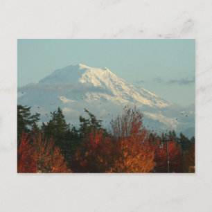 Briefkaart: Autumn Mt. Rainier Briefkaart