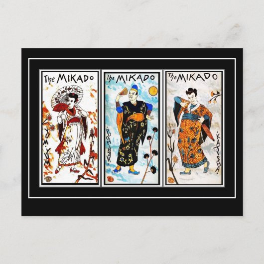 Briefkaart  Aziatische kunst Mikado (Voorkant)