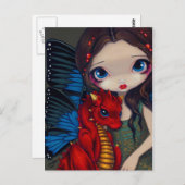 briefkaart "Baby rode draak" (Voorkant / Achterkant)