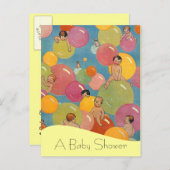 Briefkaart  Baby shower aankondigingen ballon (Voorkant / Achterkant)