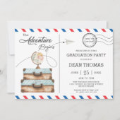Briefkaart Bagageavontuur begint afstudeerfeest (Voorkant)