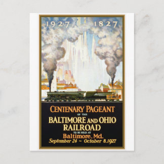briefkaart "Baltimore and Ohio Railroad Centenary"