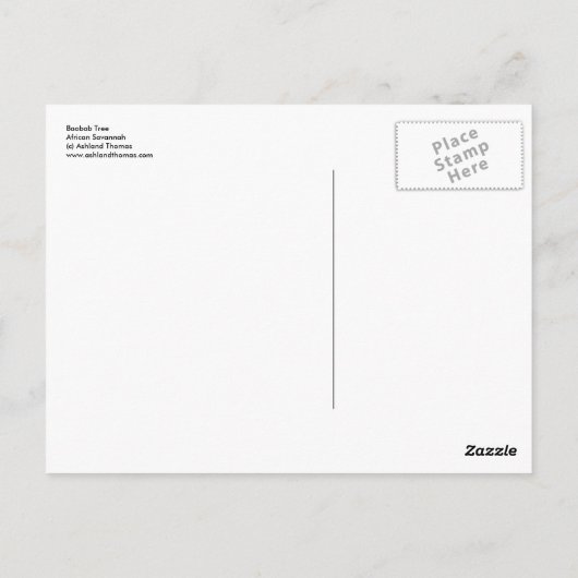Briefkaart Baobab Tree (Achterkant)
