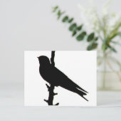 Briefkaart Barn Swallow silhouette (Staand voorkant)