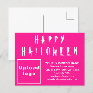 Briefkaart Bedrijfshalloween Pink Holiday