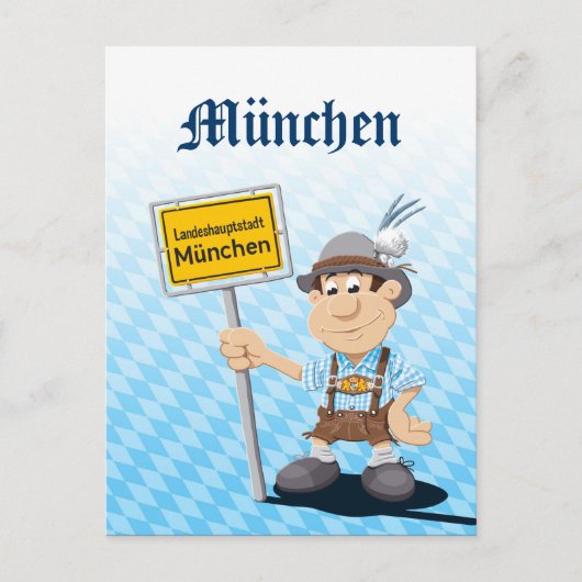 Briefkaart BEER FESTIVAL Lederhosen Man München (Voorkant)