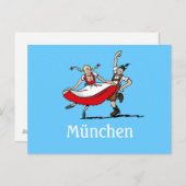 Briefkaart BEER FESTIVAL München Dancing Couple (Voorkant / Achterkant)