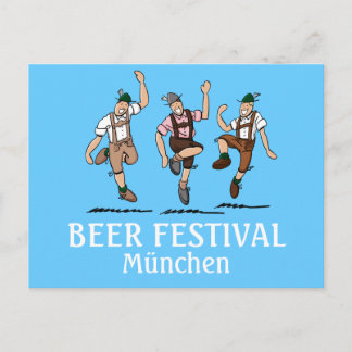 Briefkaart BEER FESTIVAL München Dancing Lederhose
