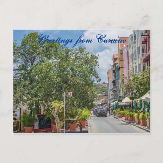 Briefkaart begroetingen op Curaçao (Voorkant)
