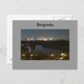 briefkaart Belgrado 's nachts (Voorkant / Achterkant)