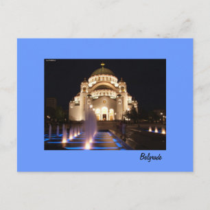 briefkaart Belgrado-tempel