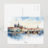 Briefkaart beschilderd in Praag (Voorkant / Achterkant)