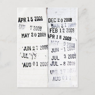 Briefkaart bibliotheekdatumstempel