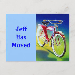 Briefkaart Bike Bicycle Verplaatst Nieuwe Adres P
