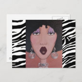 briefkaart "Black Beauty Diva" (Voorkant / Achterkant)