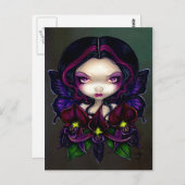 briefkaart "Black Orchid Fairy" (Voorkant / Achterkant)