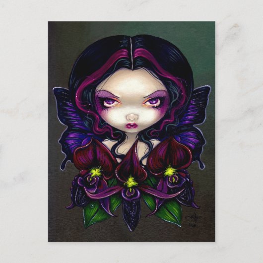 briefkaart "Black Orchid Fairy" (Voorkant)