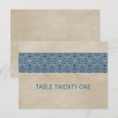 Briefkaart blauw Rustisch tabelnummer (Voorkant / Achterkant)