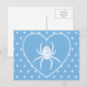 Briefkaart Blauwe Spider Heart (Voorkant / Achterkant)