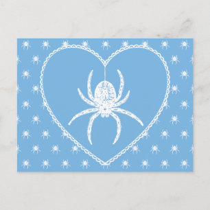 Briefkaart Blauwe Spider Heart