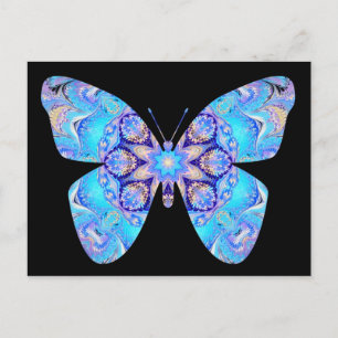 Briefkaart blauwe vlinder