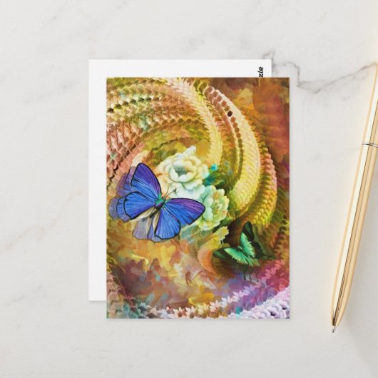 Briefkaart bloesems (Voorkant / Achterkant in situ)