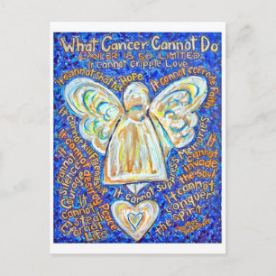 Briefkaart Blue and Gold Cancer Angel