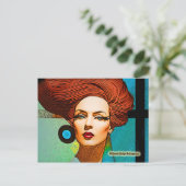 briefkaart "Blue Earring" (Staand voorkant)