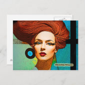 briefkaart "Blue Earring" (Voorkant / Achterkant)