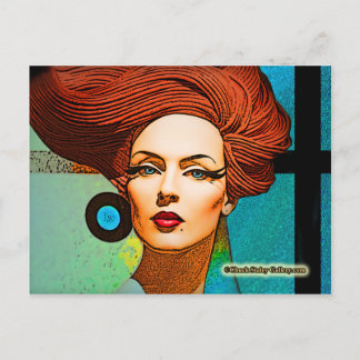 briefkaart "Blue Earring"