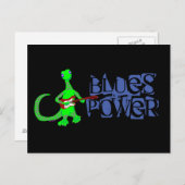 Briefkaart Bluetooth Power Lizard Guitar Player (Voorkant / Achterkant)