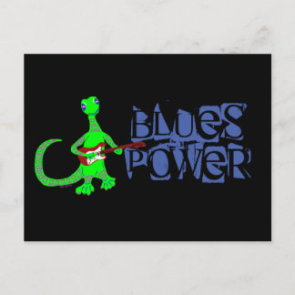 Briefkaart Bluetooth Power Lizard Guitar Player