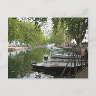 Briefkaart: Boats, Canal, Lake Annecy, Frankrijk Briefkaart