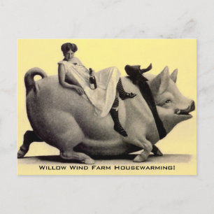 Briefkaart  Boerderij Ranch Fun Housewarming PC