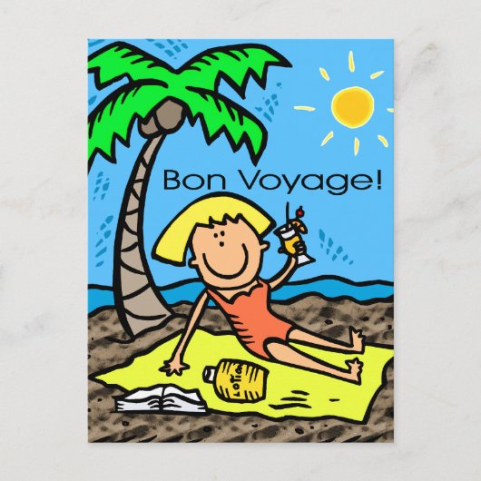 Briefkaart: Bon Voyage Briefkaart (Voorkant)