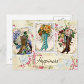 Briefkaart  Boots Floral Design (Voorkant / Achterkant)