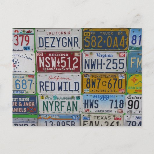 Briefkaart Borden auto (Voorkant)