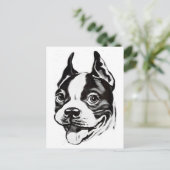 Briefkaart Boston Terrier (Staand voorkant)