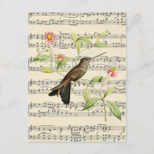 briefkaart botanische kolibrie