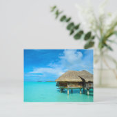 Briefkaart boven water bungalow (Staand voorkant)