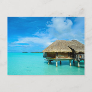 Briefkaart boven water bungalow