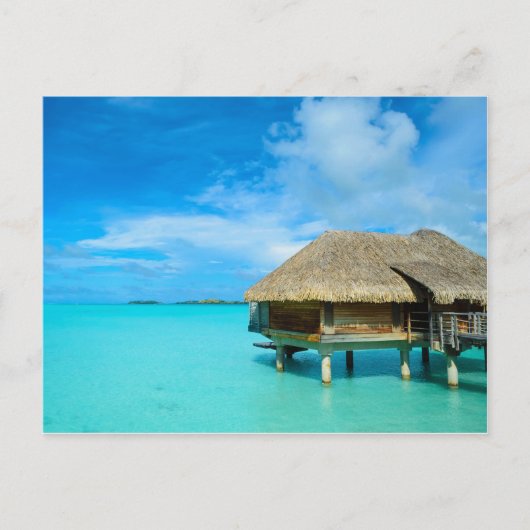 Briefkaart boven water bungalow (Voorkant)
