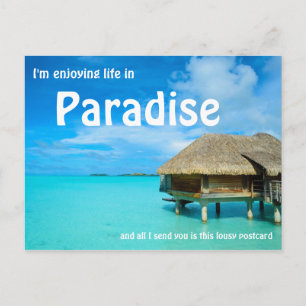 Briefkaart boven water bungalow