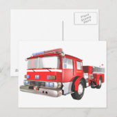 Briefkaart brandweermotor (Voorkant / Achterkant)