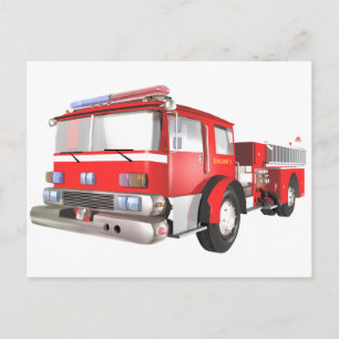 Briefkaart brandweermotor