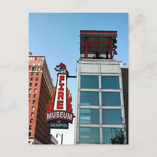 Briefkaart brandweerstation (Voorkant)